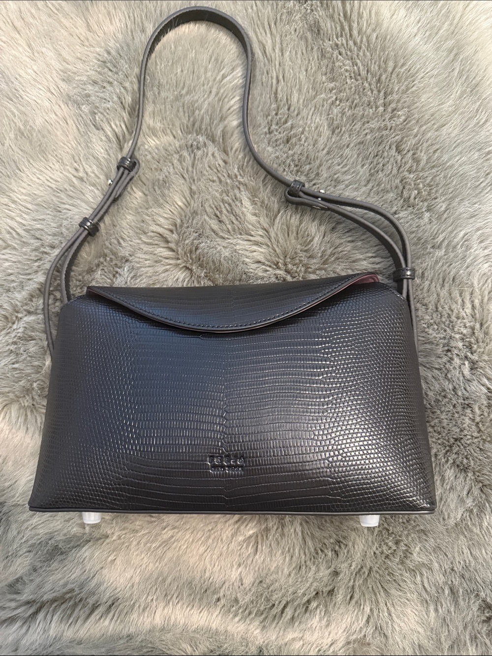 Freja New York Hudson Shoulder Bag- black lizard!